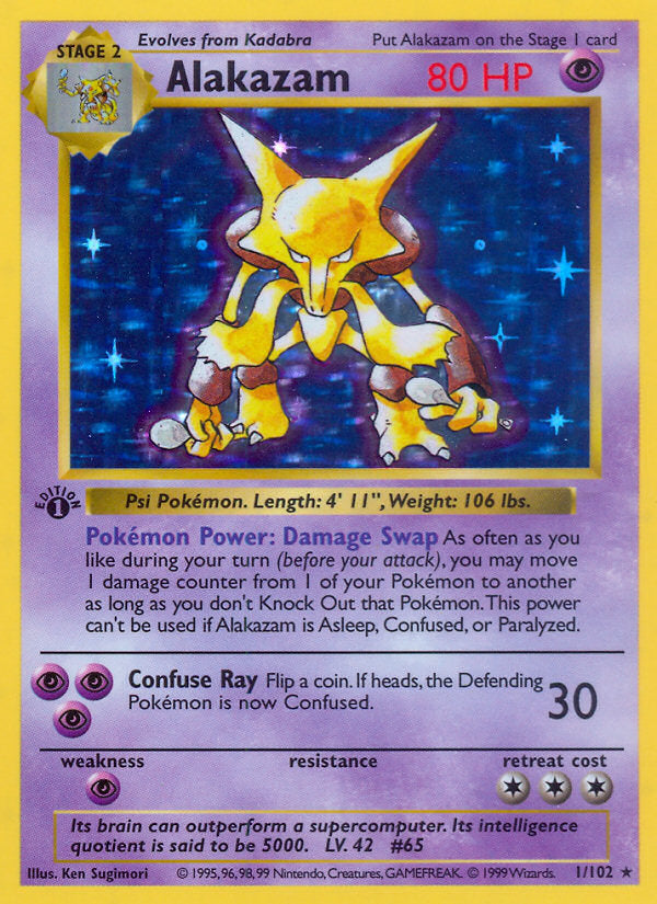 Base set Holo Alakazam #1/102 first edition